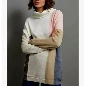 Anthropologie Aldomartins Color Block Turtleneck Pullover